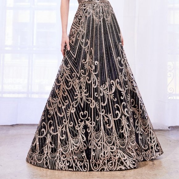 V-Neck A-Line Shape Evening Dress CDJ9790 - Picture 3 of 5